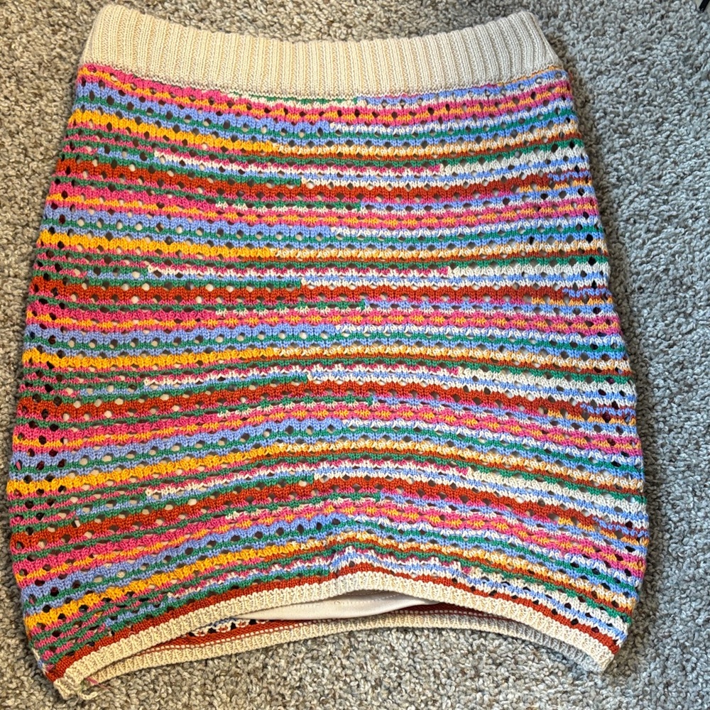 Lush Colorful Knit Mini Skirt